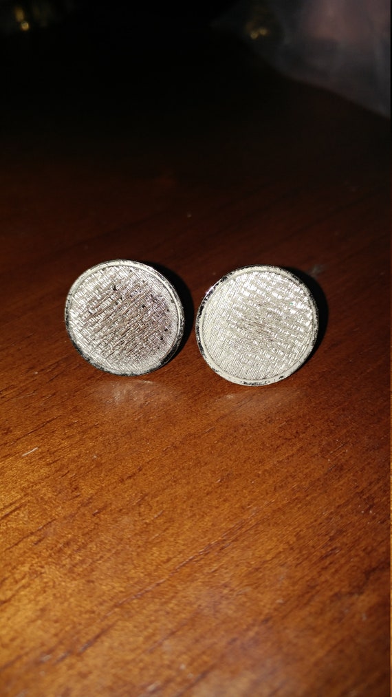 Sterling Simmons Textured Disc Cufflinks Classic U