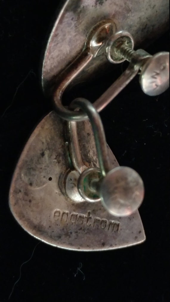 Engstrom Sterling Enamel Mod Mid-Century Earrings… - image 2