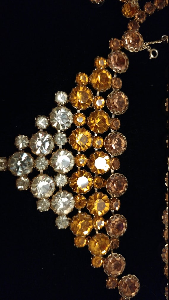 Runway Ombre Topaz Rhinestone Set Semi-Parure Aut… - image 3