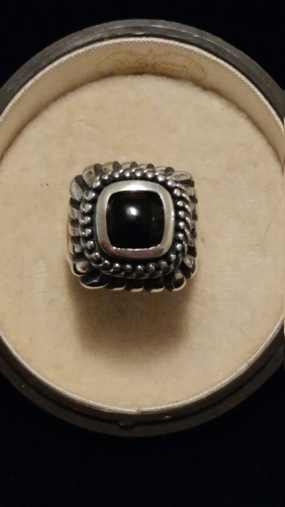 Vintage ring striped onyx - Gem
