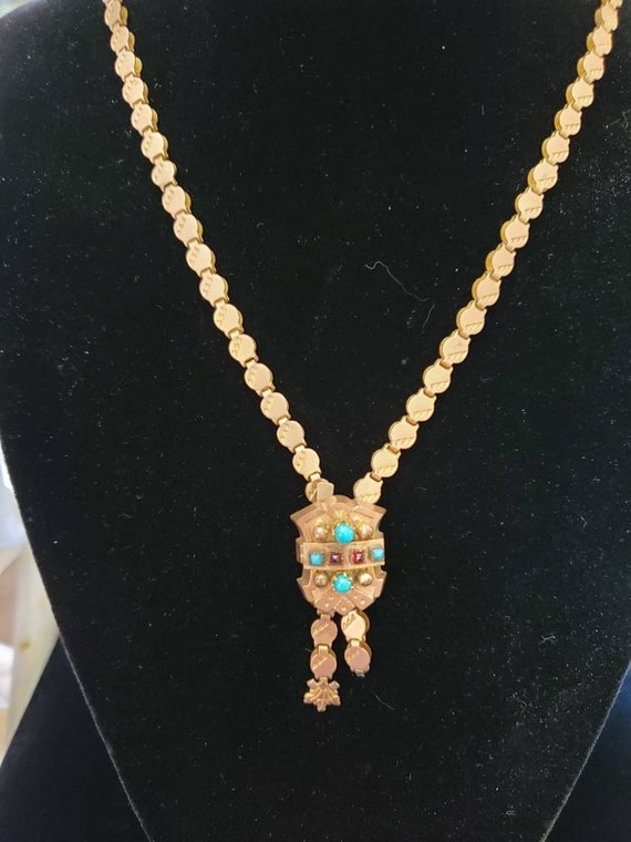 Victorian Gold Plated Book Chain Necklace