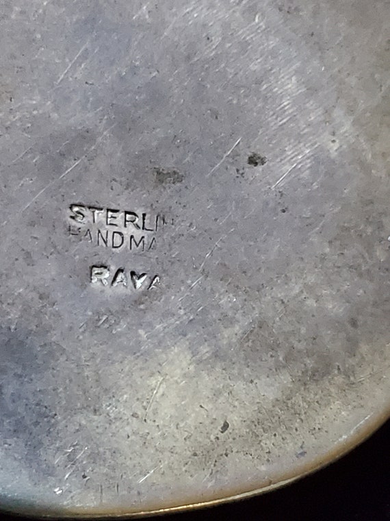 Mid-century Sterling Splatter Enamel Clip Earring… - image 3