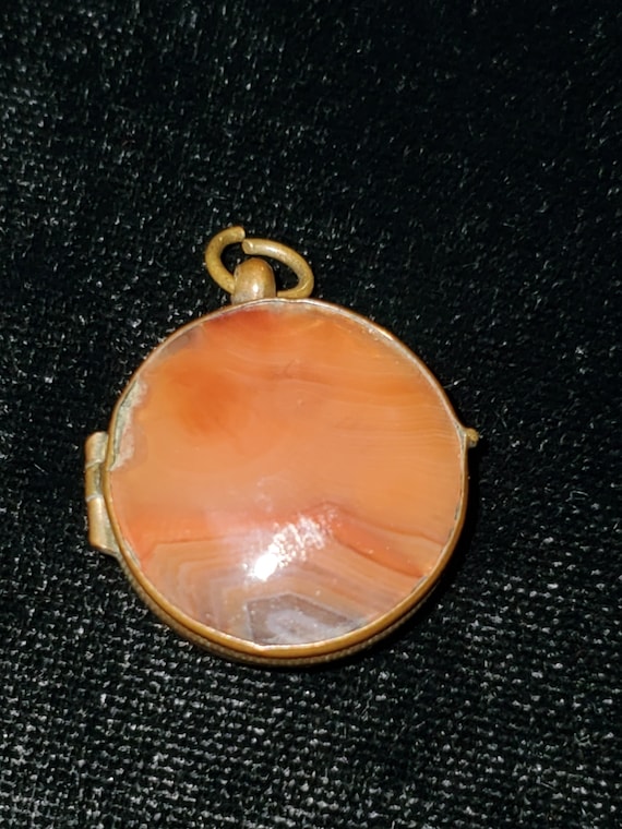 Antique Victorian Double Sided Agate Locket Petite