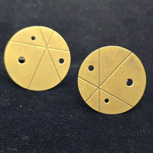 Handcrafted Studio Cufflinks Brass Sterling Mid-century Minimalist Atomic