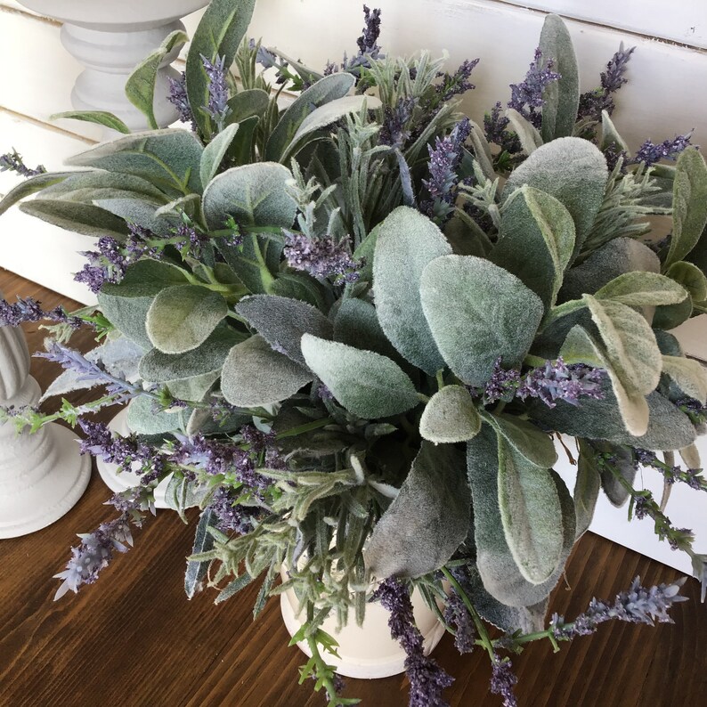 Lavender and Lambs Ears Floral Arrangement French Country Etsy