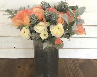 Farmhouse floral arrangement Spring floral arrangement Poppy arrangement Modern farmhouse decor Hygge floral arrangement Easter centerpiece