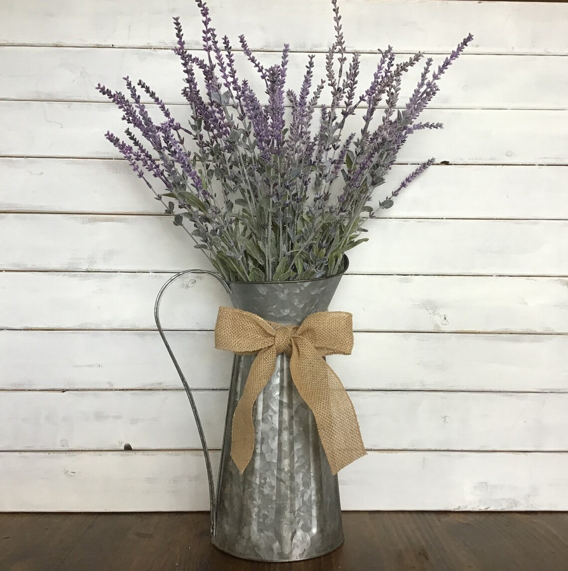 Image showcasing English Lavender in Pitcher Lavender Arrangement Farmhouse Lavender ...