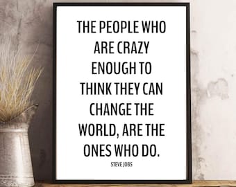 Steve Jobs Quote Print || quote print, typography print, digital download, inspirational quote, motivational quote, home decor, office decor