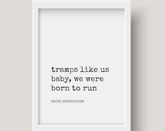 Bruce Springsteen Born To Run Lyrics Print || music poster, bruce springsteen poster, bruce springsteen, lyrics print,poster print,printable