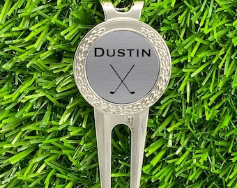 Golf Divot Tool, Custom Golf Tool, Personalized Removable Ball Marker, Repair Tool, Fathers Day Gift, Engraved Golf Clubs