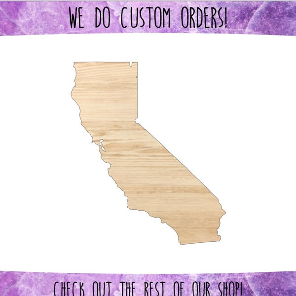 California State Cut out, CA Wooden Cut out, Laser Cut State, California Wood, State Cut out, Wood Cut out, Craft Supply