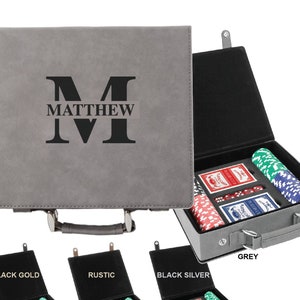 Personalized Poker Set, Engraved Poker Case, Monogrammed Poker Set, Gift For Him, Custom Poker Case, Poker Gift, Father’s Day Gift, PS8
