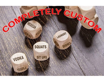 Customized Dice, Personalized Dice Set, Laser Engraved Dice Gift Set, Family Game Night Dice, Role Playing Set, Date night dice