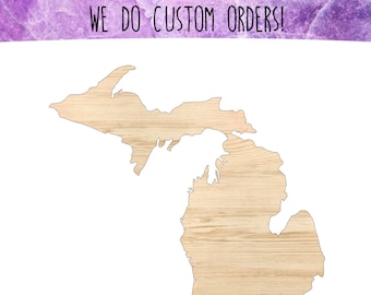 Michigan State Cut out, MI Wooden Cut out, Laser Cut State, Michigan Wood, State Cut out, Wood Cut out, Craft Supply