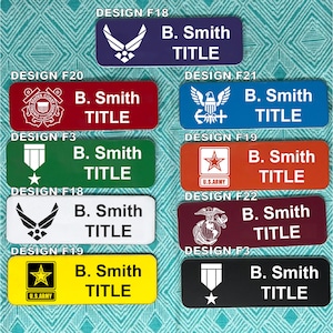 Veteran Name Tags, Army Name Badge, Recruiter Name Pin, Coast Guard Name Badge, Navy Magnetic Name Tag, Marines name Pin, Air Force Name Pin