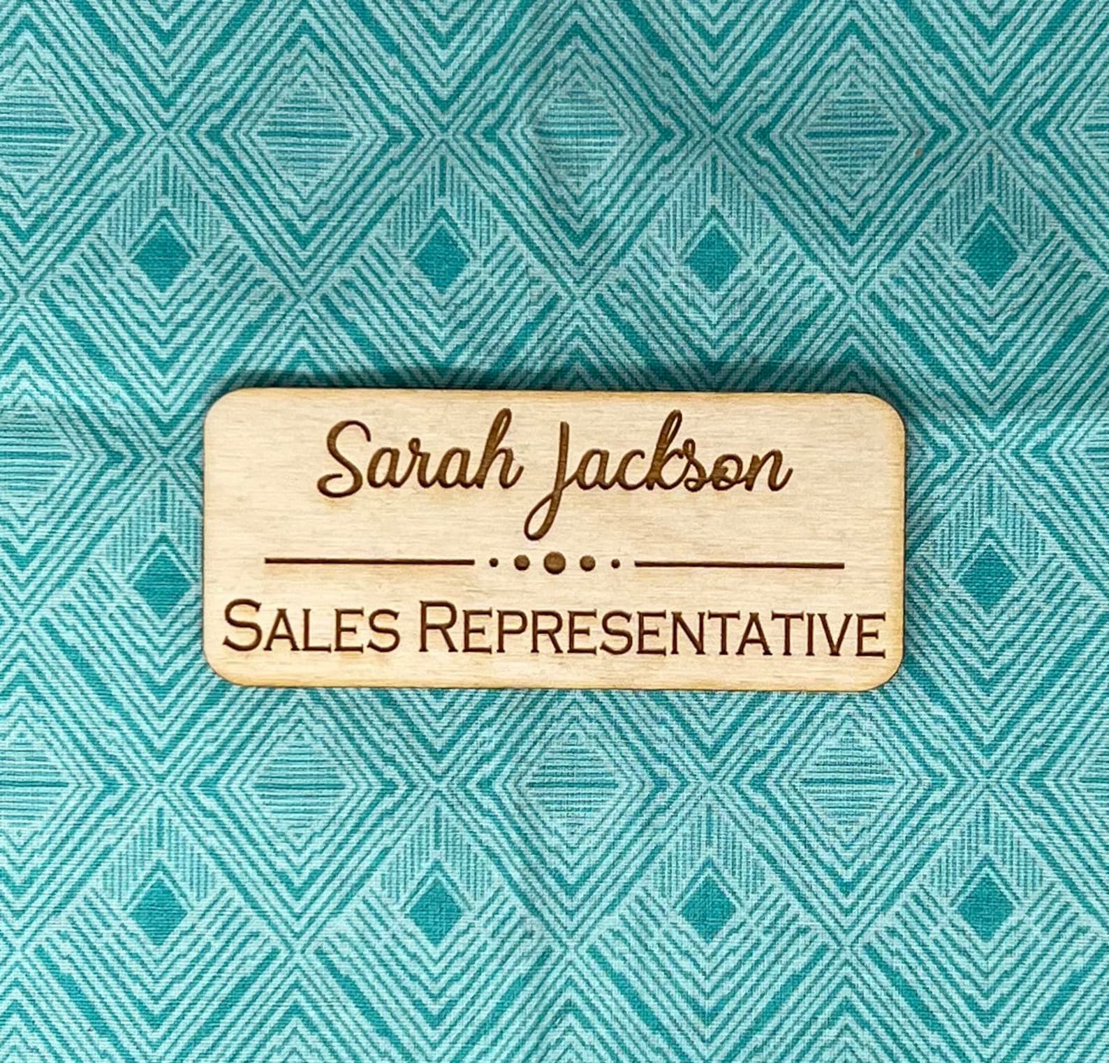 Engraved Wooden Name Tag Engraved Tag Engraved Name Etsy
