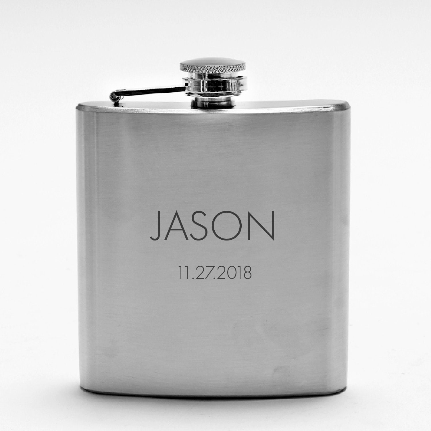 Personalized Stainless Steel Flask Engraved Name and Date Etsy