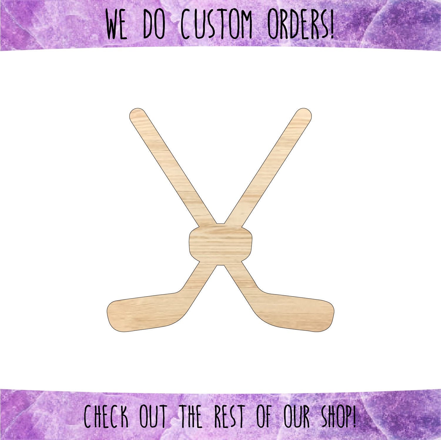 Hockey Sticks with Puck Wood Cut out Hockey Sticks Wooden Etsy