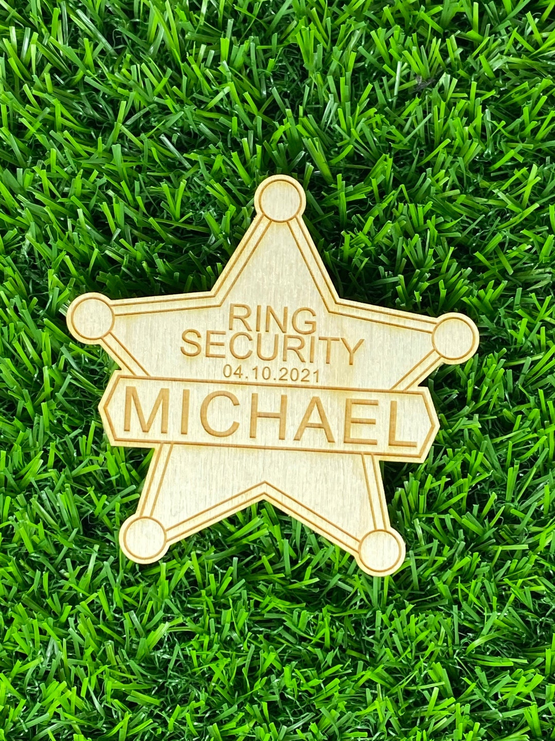 Wooden Ring Security Badge Ring Security Sheriff Badge Etsy