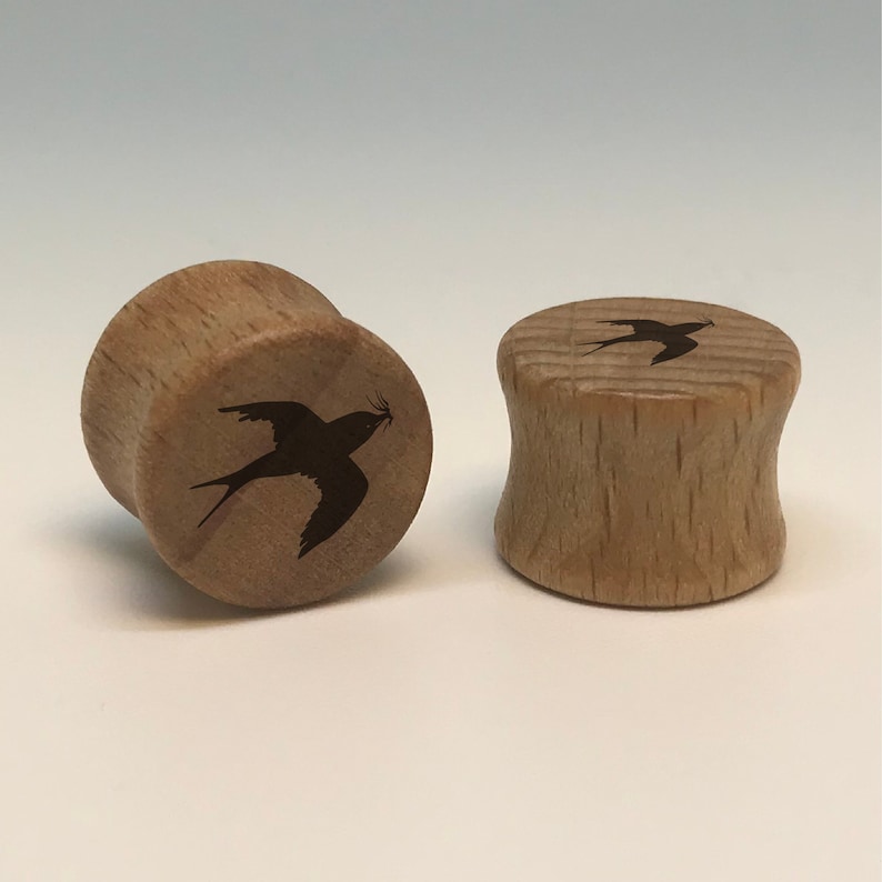 Double Flare Plugs A PAIR of Bamboo Wooden Plugs Custom Plugs Dove Plugs Wooden Gauges Natural Plugs Wood Plugs Wooden Gauges