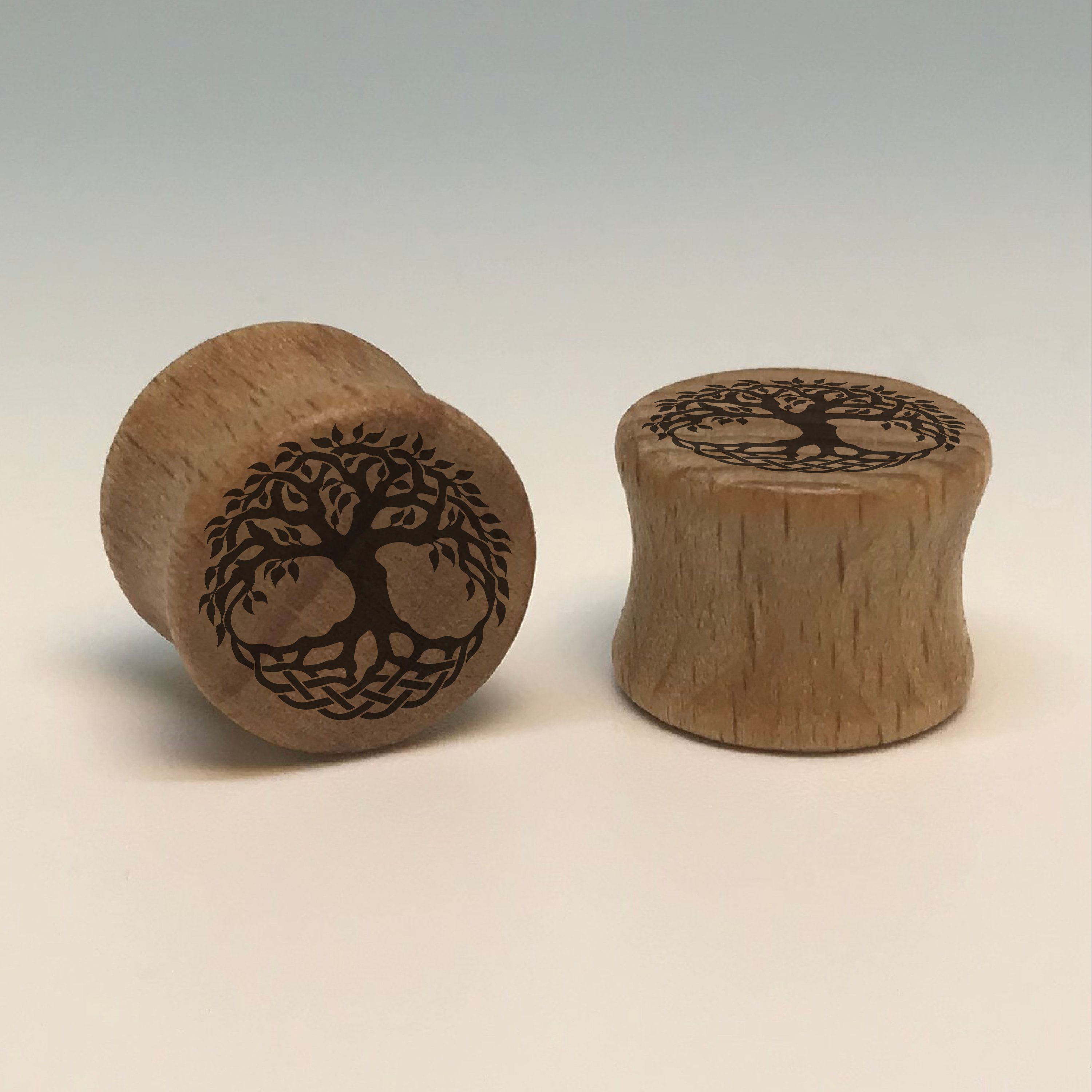 Pair Of Organic Bamboo Wood Saddle Plugs For Stretched Ears - 6mm To 28mm, Natural Brown