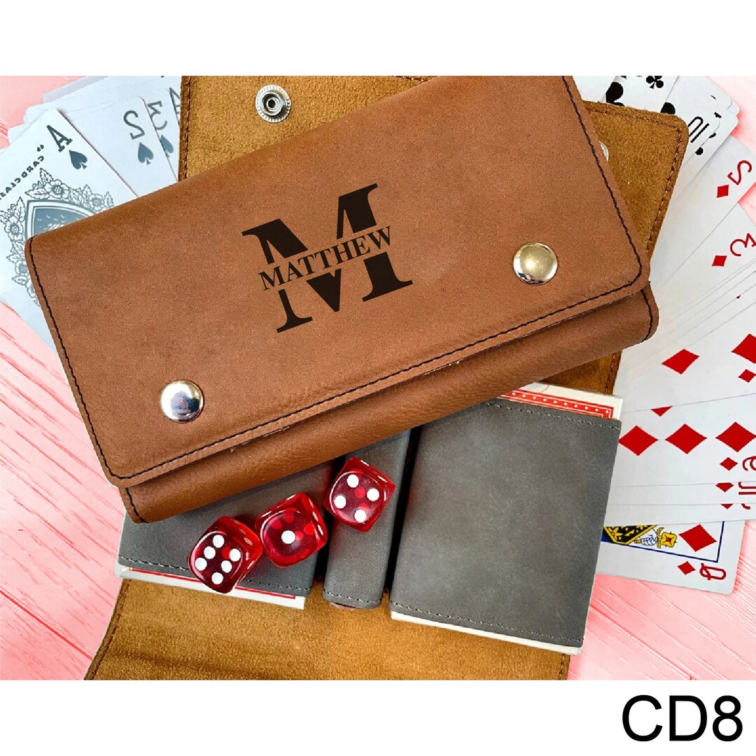 Personalized Deck of Cards Holder, Engraved Playing Card Holder
