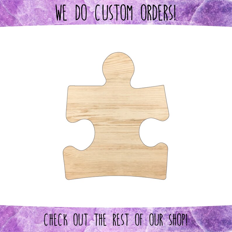 Autism Awareness Puzzle Piece Wooden Cut out Puzzle Piece | Etsy