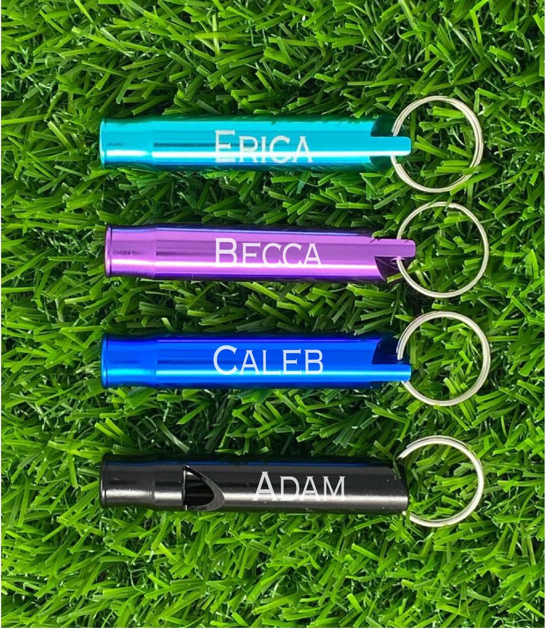 Personalized Metal Whistle Custom Engraved Whistle Keychain Etsy