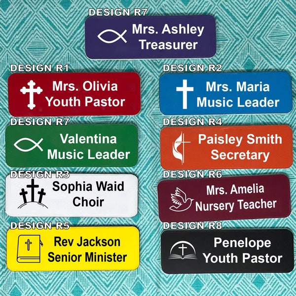 Magnetic Church Name Tag, Pastor Name Badge, Engraved Reverend Name Pin, Church Youth Leader Name Tag, Preacher Name Tag, Methodist Name Pin