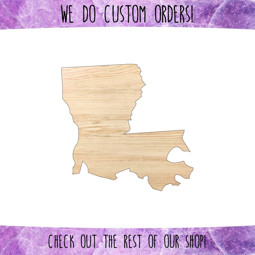 Louisiana State Cut Out LA Wooden Cut Out Laser Cut State - Etsy
