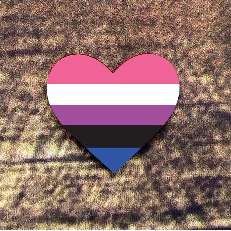 Gender Fluid Pride Pin Heart Shaped Pride Pin Rainbow Pride - Etsy