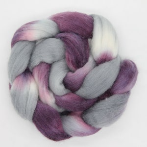 Purple Eligance 4oz Hand Painted Wool Merino Wool Top Roving image 2