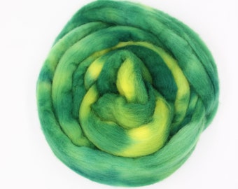 Sunny Forest - 4oz Hand Painted Wool - Merino Wool Top Roving