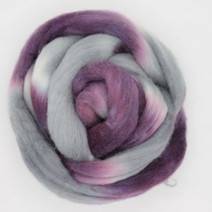 Purple Eligance 4oz Hand Painted Wool Merino Wool Top Roving image 1