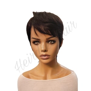 CARYN 4x4 Lace Closure Wig Pixie Lace Wig Razor Cut Pixie Wig 100% Human Hair Petite Wig