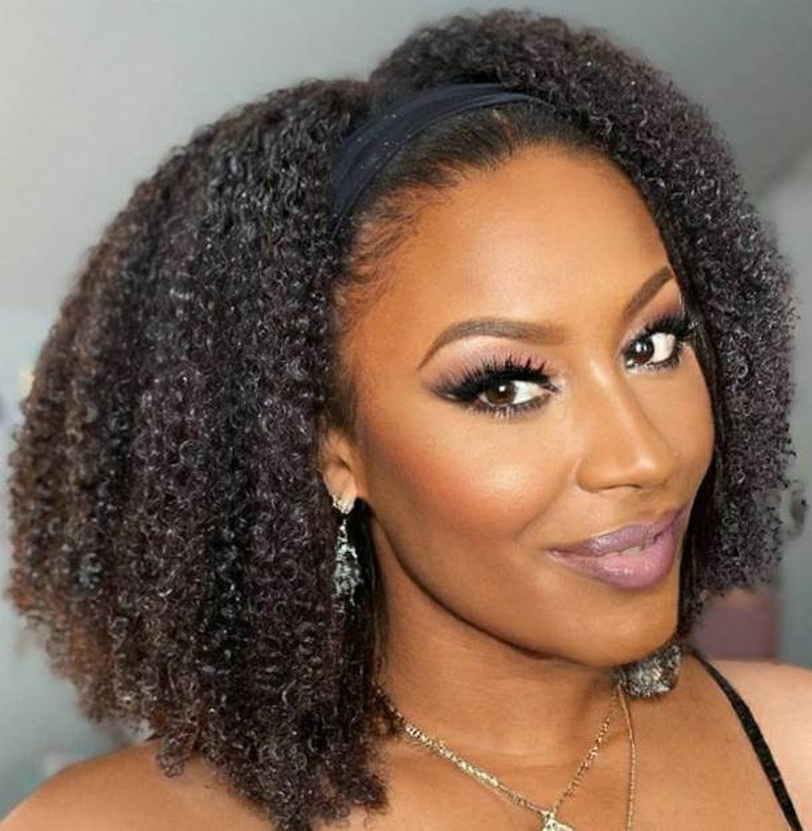 HEADBAND AFRO KINKY Curly Wig Wigs African American Wig Etsy