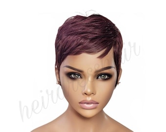 Tapered Pixie Wig: 100% Human Hair Short Wig - Etsy display picture 1