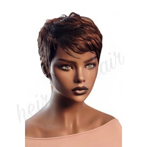 MIRA  Beginners Friendly Short Tapered Razor Cut Wig  100% Human Hair Layered Pixie Wig | Black Woman Wig | Salt and Pepper Grey Short Hair