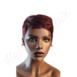 ARIANNA | Beginners Wig | Short Tapered Razor Cut Wig | 100% Human Hair Wig | Layered Wig | Pixie Wig | Black Woman Wig | Salt and Pepper