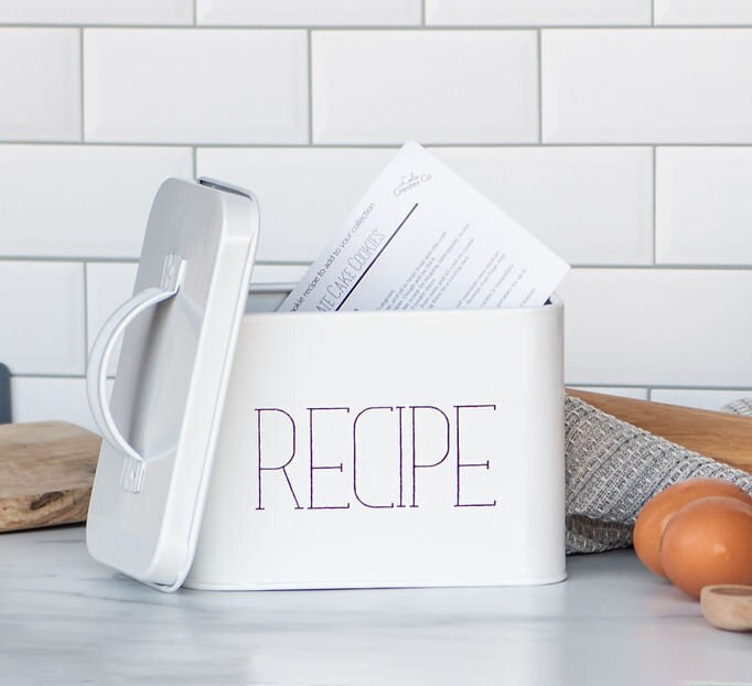 RECIPE TIN BOX Farmhouse Kitchen Décor Recipe Box 4 x 6 Etsy
