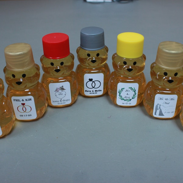 2 oz Honey Bear Party Favors with Custom Labels (minimum order is 12 Bears)