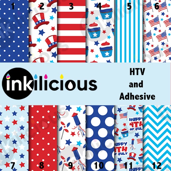 Pattern Vinyl 4th of July Stripes HTV Printed Vinyl Etsy