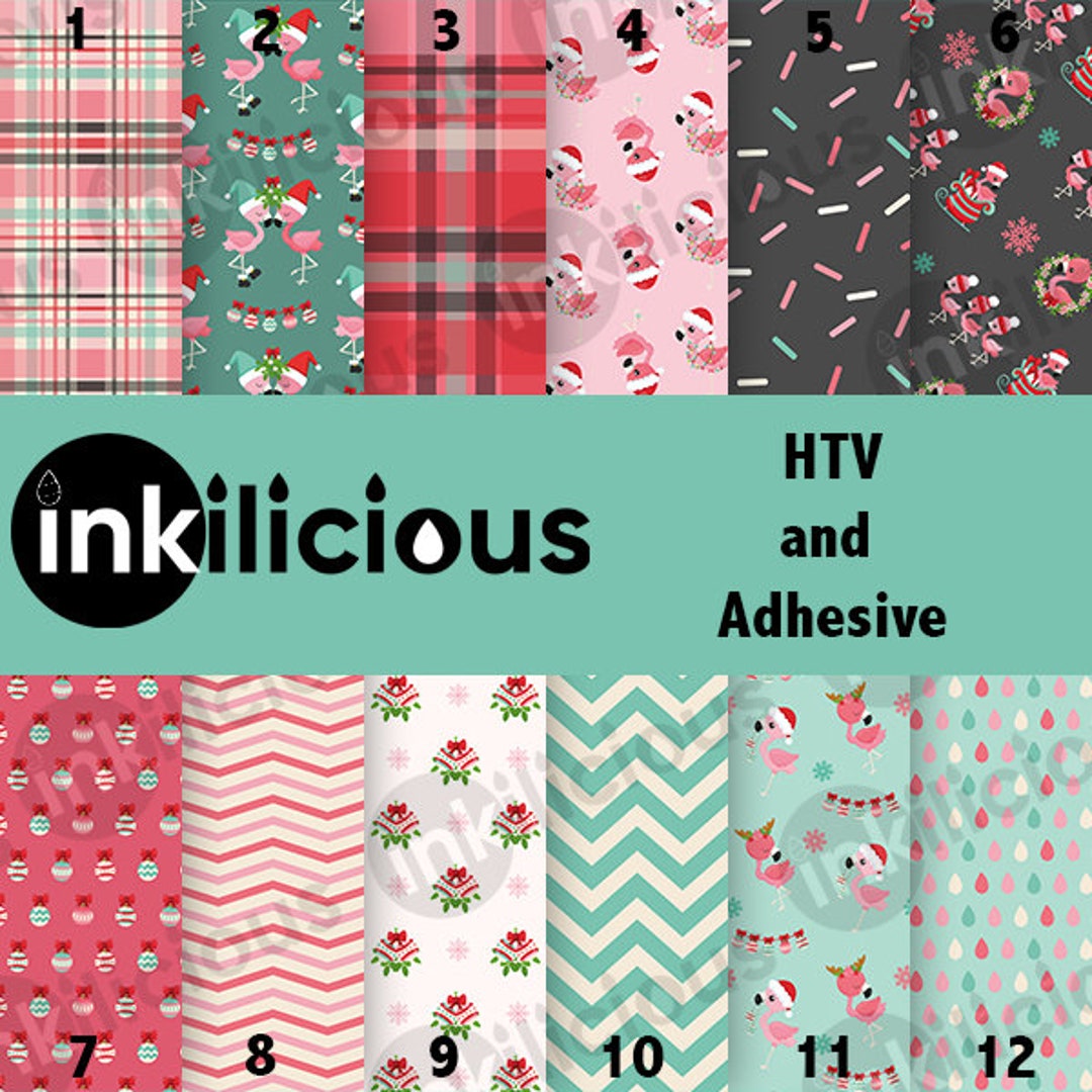 Pattern Vinyl, Christmas Prints, HTV, Printed Vinyl, Adhesive Vinyl, Heat Transfer Vinyl, Iron
