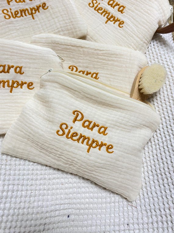 Bordado Neceser Bebe Con Nombre Estuche Plano Bordado