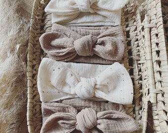 Baby-volwassen dubbele gaas hoofdband om te strikken, verschillende maten en kleuren