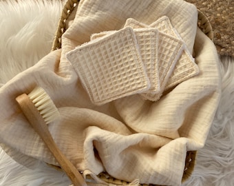 Lots de Lingettes lavables nid d’abeille, éponges démaquillantes, cotons réutilisables,m, lingettes lavables bébé