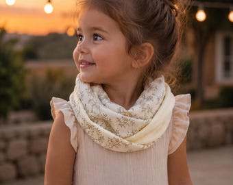 Tour de cou personnalisé torsadé en double gaze de coton – Cadeau fait main, prénom, tour de cou léger. Tour de cou printemps/été .