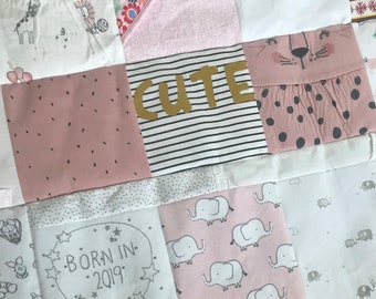 Memory quilt made from baby clothes - personalised keepsake blanket - custom babygrow quilt