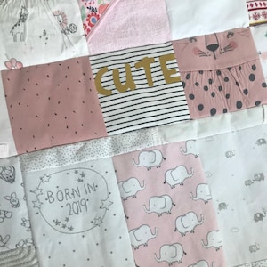 Memory Quilt Erinnerungsstück aus wertvoller Babykleidung - Einzelbettgröße