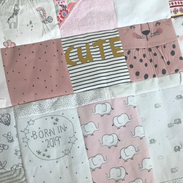 memory quilt keepsake made from precious baby clothes - single bed size